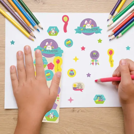 Big Dot of Happiness Hippity Hoppity - Easter Bunny Party Favor Kids Stickers - 16 Sheets - 256 Stickers {7}