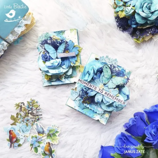 Little Birdie Cardstock 12"X12" 12/Pkg-Aqua Medley {7}