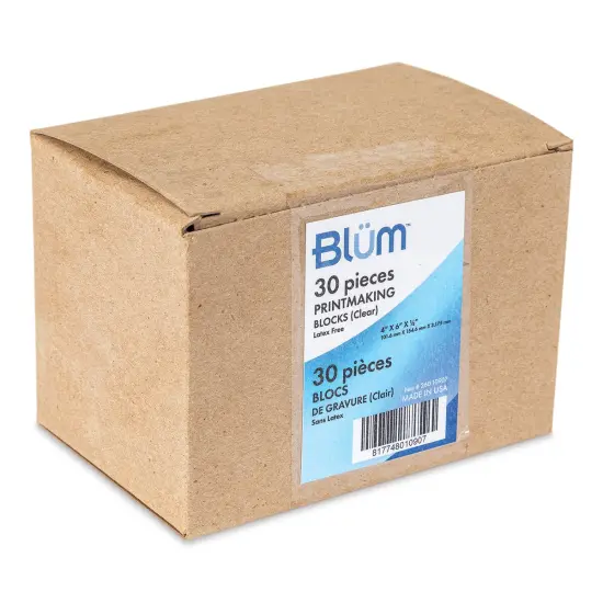 Bl&uuml;m Clear Printmaking Blocks - 4" x 6", 1/8" Thick, Box of 30 {1}