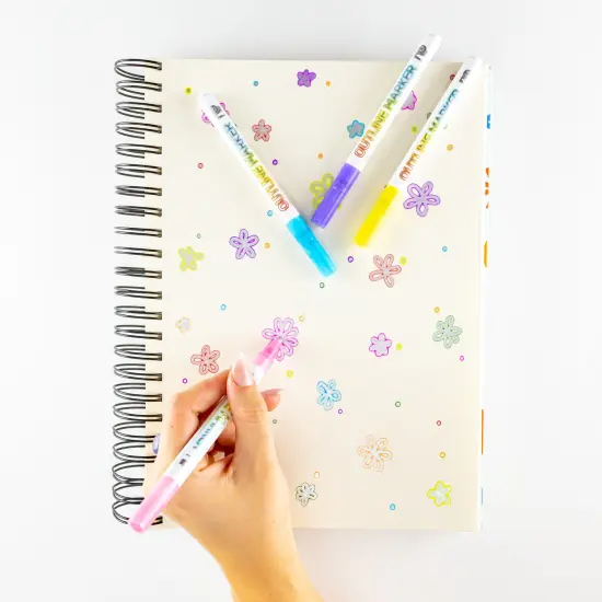 Incraftables Outline Glitter Markers (12 Colors). Shimmer Double Line Pens. Self Metallic Outline Markers Set for Kids & Adults {2}