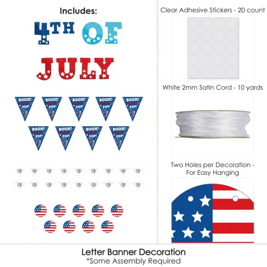 Big Dot of Happiness Firecracker 4th of July - Red, White &Blue Party Letter Banner Decoration - 36 Banner Cutouts & 4th of July Banner Letters {6}