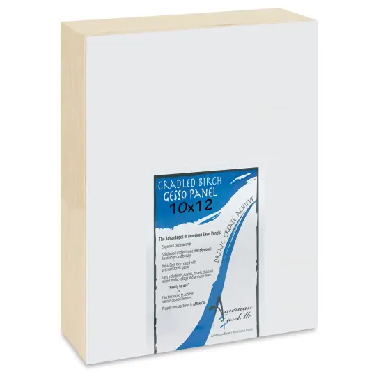 American Easel Gessoed Wood Painting Panel - 10" x 12", 1-5/8" Deep Cradle {1}