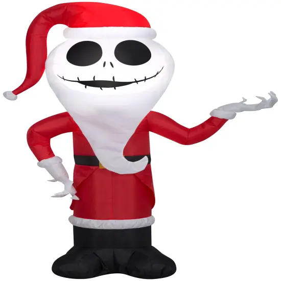 4' Gemmy Airblown Inflatable Nightmare Before Christmas Jack Skellington As Santa 119252 {1}