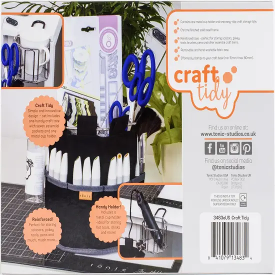 Craft Tidy Art & Craft Storage Octagon with Table Clip and Cup Holder {4}