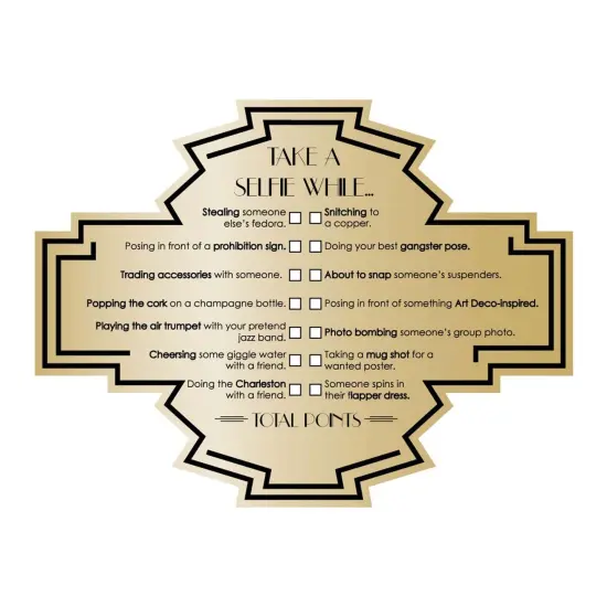 Big Dot of Happiness Roaring 20's - Selfie Scavenger Hunt - 1920s Art Deco Jazz Party Game - Set of 12 {3}