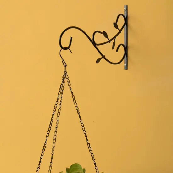 Decorative Metal Wall Mounted Hook for Hanging Plants, Bracket Hanger Flower Pot Holder, 2 Pack {4}