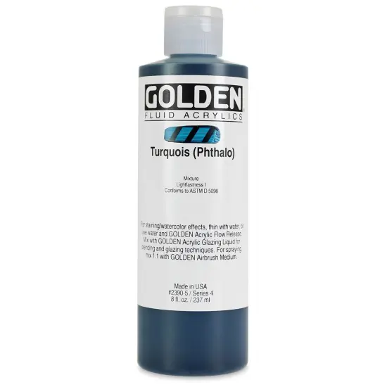 Golden Fluid Acrylics - Turquoise (Phthalo), 8 oz bottle {1}