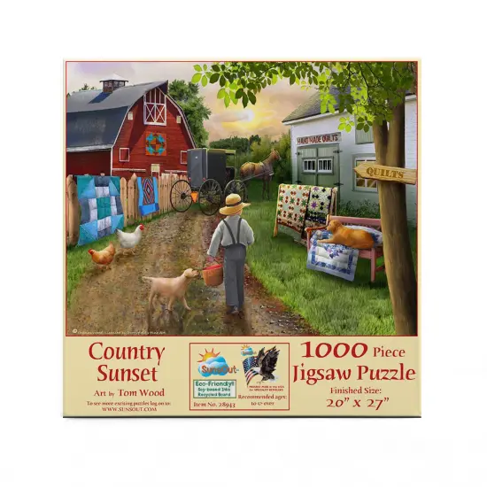 Sunsout Country Sunset 1000 pc Jigsaw Puzzle 28943 {4}