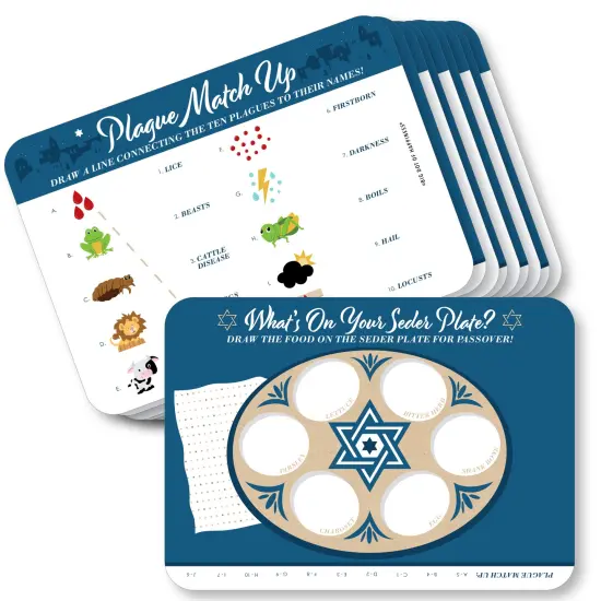 Big Dot of Happiness Happy Passover - 2-in-1 Pesach Jewish Holiday Party Cards - Activity Duo Games - Set of 20 {1}