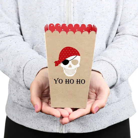 Big Dot of Happiness Beware of Pirates - Pirate Birthday Party Favor Popcorn Treat Boxes - Set of 12 {6}