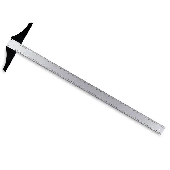 Alumicolor Steel Edge Point T-Square - 36", Silver {1}