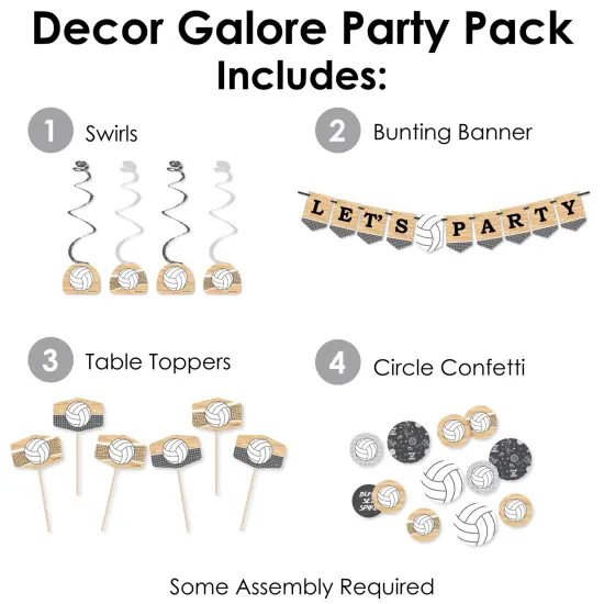 Big Dot of Happiness Bump, Set, Spike - Volleyball - Baby Shower or Birthday Party Supplies Decoration Kit - Decor Galore Party Pack - 51 Pieces {3}