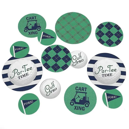 Big Dot of Happiness Par-Tee Time - Golf - Birthday or Retirement Party Giant Circle Confetti - Party Decorations - Large Confetti 27 Count {1}