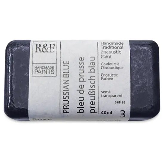 R&F Encaustic Paint Block - Prussian Blue, 40 ml, Block {1}