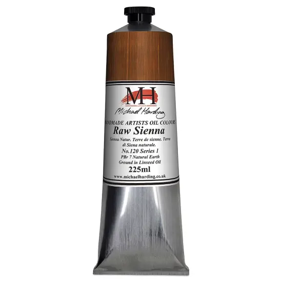 Michael Harding Artists Oil Color - Raw Sienna, 225 ml tube {2}