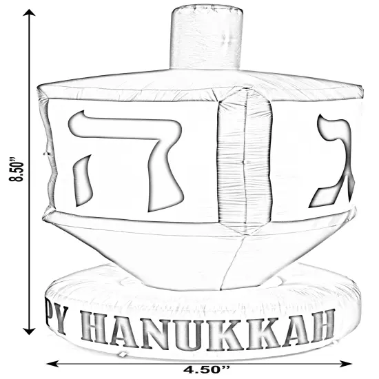Giant Hanukkah Inflatable Dreidel - Yard Decor with Built-in Bulbs, Tie-Down Points, and Powerful Built in Fan {6}