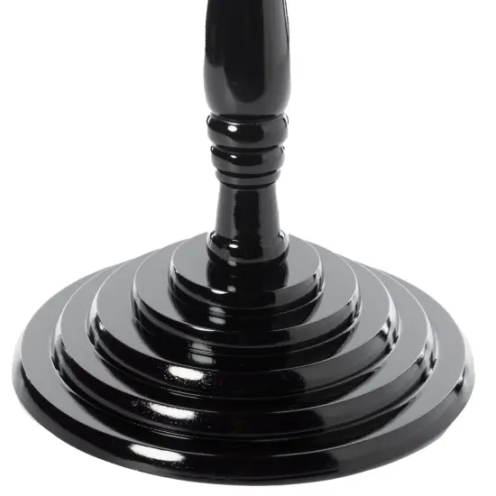 Round Wooden Side Table, Living Room Accent Pedestal End Table - Modern Furniture, Decorative Stand, Small Space Solution, Circular Design, Rustic Home Decor, Elegant Home Furnishing Brown {6}