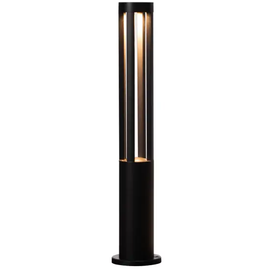 Round Black LED Garden Aluminum Light, Decorative Outdoor Bollard Light for Garden, Pathway, and Driveway {1}