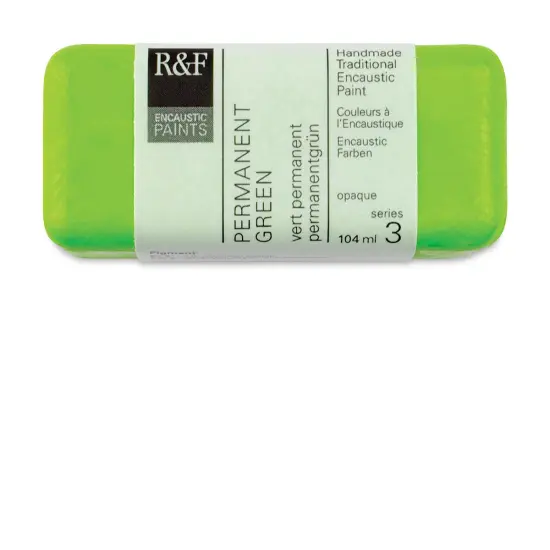 R&F Encaustic Paint Block - Permanent Green, 104 ml block {1}