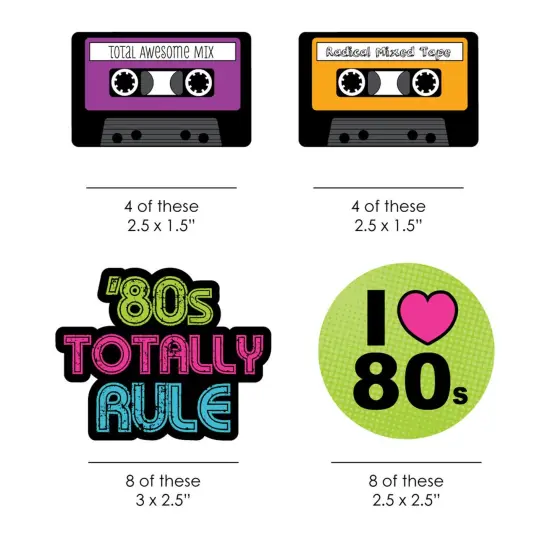 Big Dot of Happiness 80's Retro - Paper Straw Decor - Totally 1980s Party Striped Decorative Straws - Set of 24 {4}