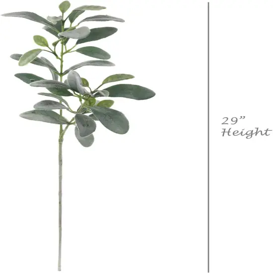 29" Real Touch Lamb Ear Stems - 6-Pack, Artificial Silk Foliage, Home Decor - Perfect for Bouquets, Centerpieces - Year-Round Greenery, Floral Home by Artificial Flowers {2}