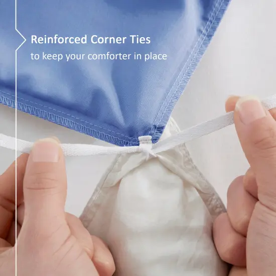 Nestl Double Brushed Microfiber Duvet Cover Set Calm Blue {5}