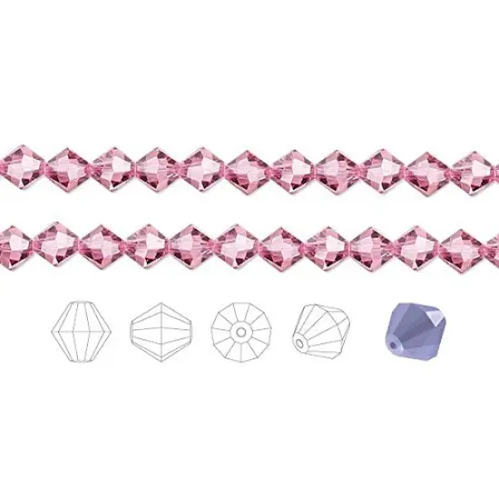 Preciosa Czech Crystal Beads Rose Faceted Bicone 6mm Package of 144 {1}