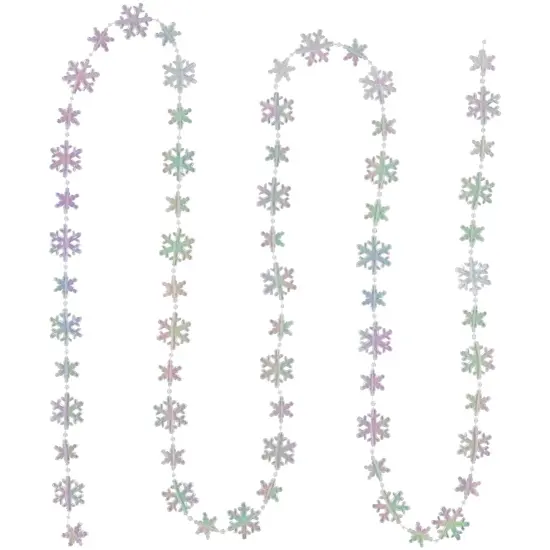 Northlight Snowflakes Christmas Garland - 8' x 1" - Iridescent - Unlit Clear {1}