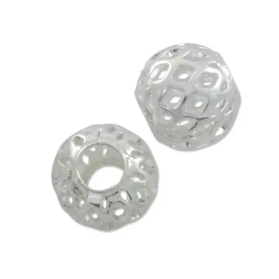 Round Filigree Beads 6mm Silver Plated (Package of 10 Beads) {1}