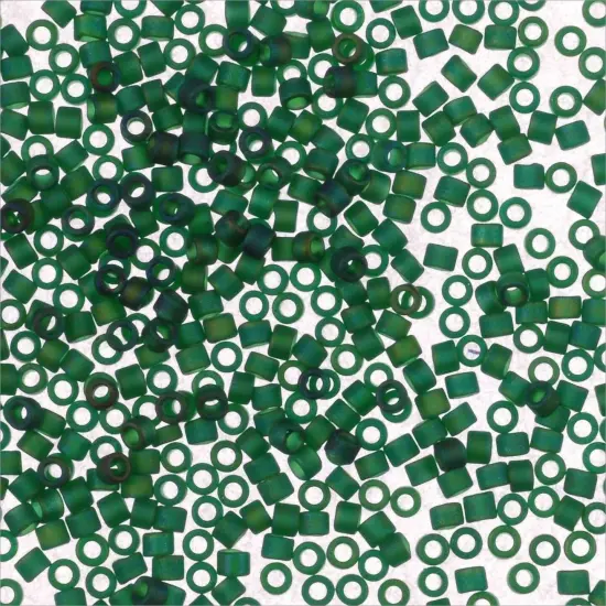 Miyuki Delica Seed Bead 11/0 Matte Transparent Dark Green AB {3}