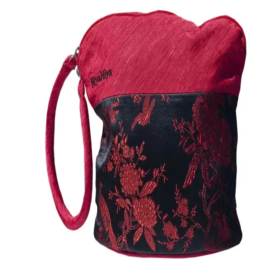 HiyaHiya Small Project Bag for Knit and Crochet - Red and Black Floral Multicolor {1}