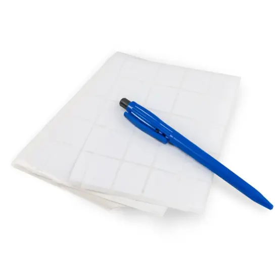 1,000 Self-Adhesive 1" Rounded Rectangle White Price Labels with Pen {1}