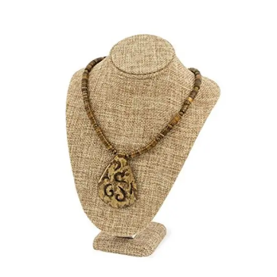 Necklace Bust Jewelry Display 7-1/2" Tall Burlap - Jewelry Display Stand {2}