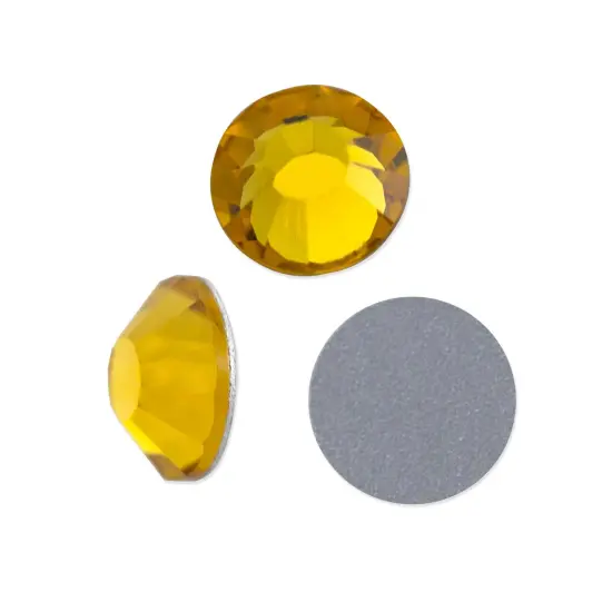 Preciosa Crystal VIVA12 Flat Back Rhinestone 3mm (SS12) Topaz (Package of 50) {1}