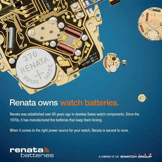 Renata Non-Rechargeable Battery, Watch, Single Cell, Silver Oxide, 80 Mah, 1.55 V, Sr48, Flat Top, 7.9 Mm Rohs Compliant: Na - 393 {3}