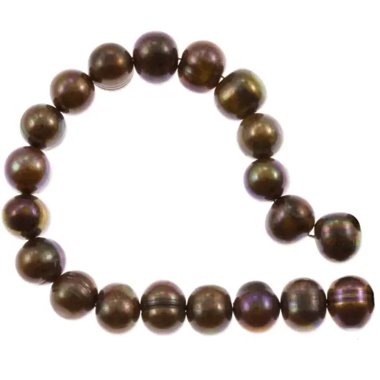 Freshwater Potato Pearl Peacock Brown 8-9mm (16" Strand) {1}