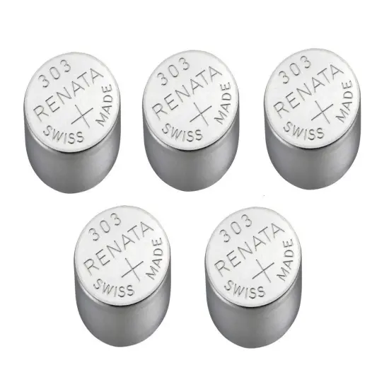 5 x Renata 303 Watch Battery Swiss Made Silver Oxide 1.5 v (SR44SW) {1}