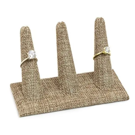 Three Finger Burlap Ring Display - Jewelry Display {2}