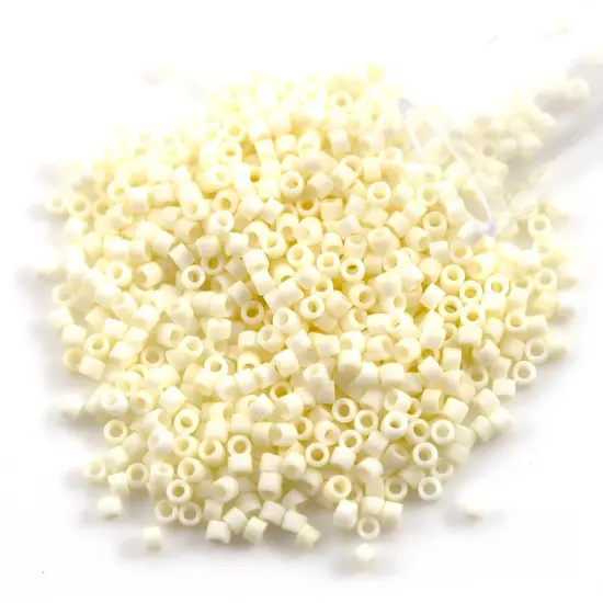 Miyuki Delica Seed Bead 11/0 Matte Opaque Glazed Luster Ivory {1}