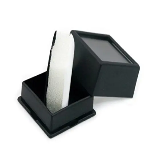 Glass Top Black Gem Jar 1-3/8" Square with Reversible Black and White Botton Pad (Package of 12) {3}