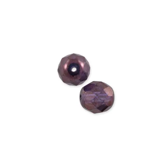 Czech Fire Polished Rounds 4mm Purple Luster (Package of 10) {1}