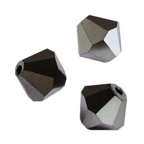 Preciosa Crystal Bicone Bead 4mm Jet Hematite 2X (Package of 50) {1}