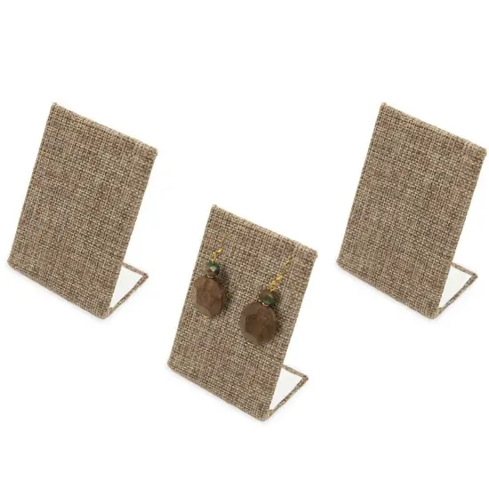 Burlap Earring Stands/Jewelry Displays 3 Inches Tall (3) {1}