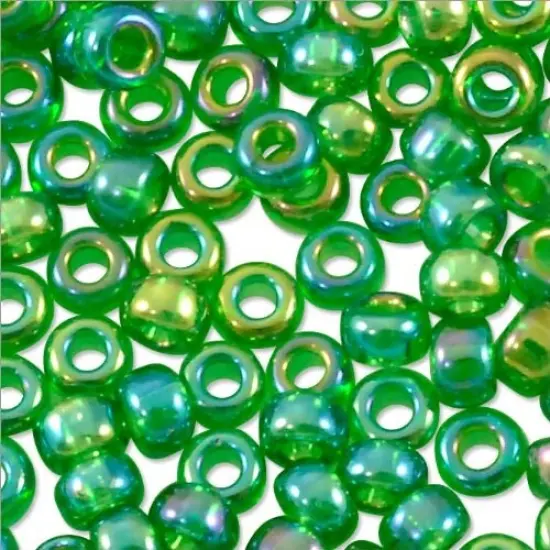 Miyuki Round Rocaille Seed Bead 11/0 Transparent Green AB {2}