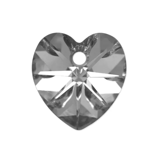 Preciosa Crystal Heart Pendant 10mm Crystal Labrador (Package of 5) {1}