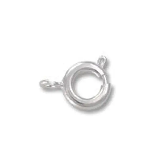 Clasp - Spring Ring 7mm Silver Plated (3-Pcs) {1}