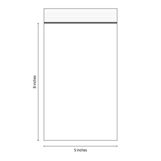 Clear Plastic Reclosable Zipper Bags 5x8 (Package of 100) {4}