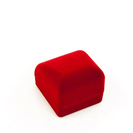 Small Ring Box Red Flocked {2}
