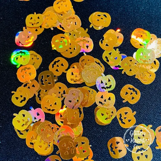 Polyester Glitter - Holographic Pumpkins Glitter Shape by Glitter Heart Co.™ {2}