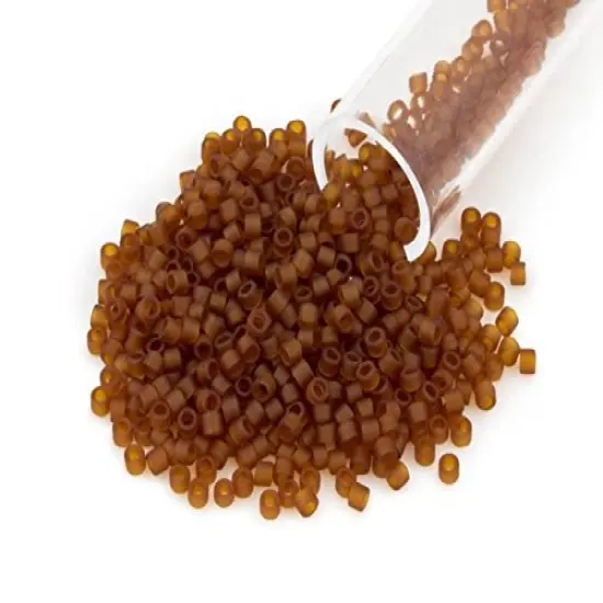 Miyuki Delica Seed Bead 11/0 Matte Amber Transparent {4}